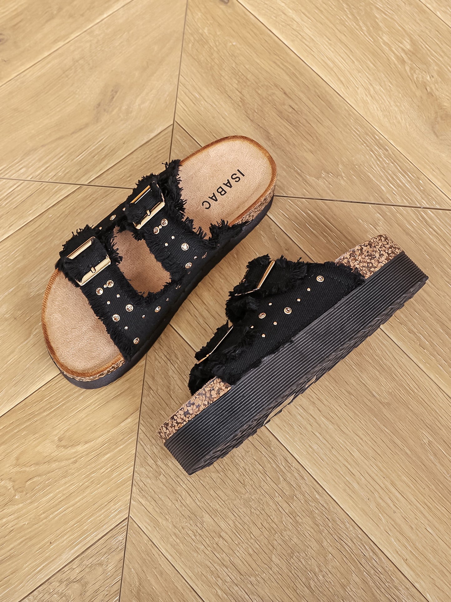 Ciabatte con Zeppa - 7086 Nero