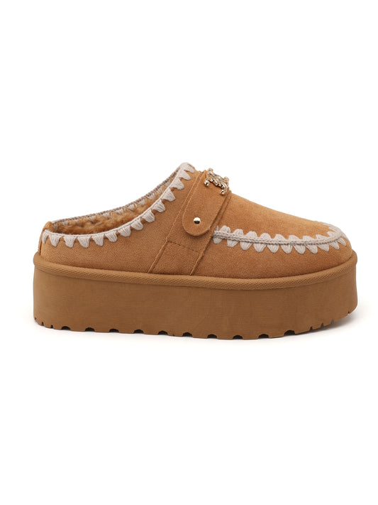 Mule slip-on in tessuto, cuciture bianche, fodera in ecopelliccia, suola platform.

Dettagli prodotto
• Made in China
• Materiali: Vegano (Materiali sintetici)