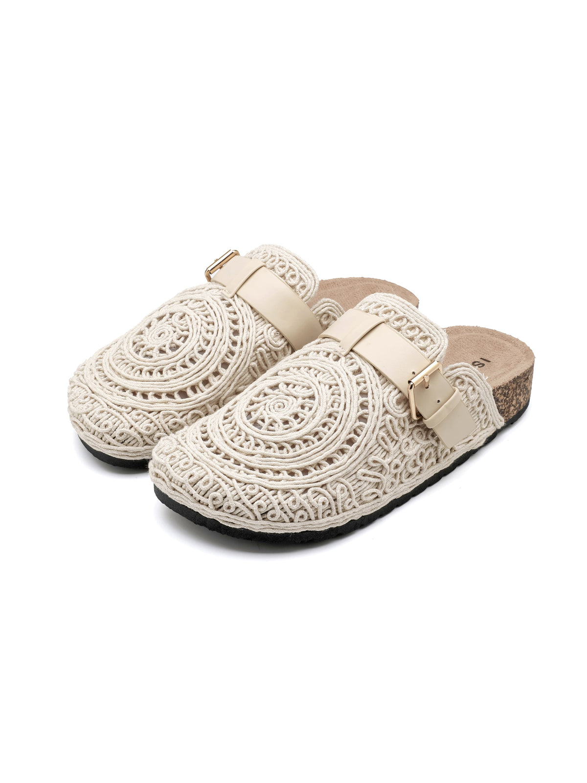 ISABAC sabot in tessuto crochet con fascia regolabile e fibbia color cuoio, tomaia intrecciata artigianale.

Dettagli prodotto
• Made in China
• Materiali: Vegano (Materiali sintetici)