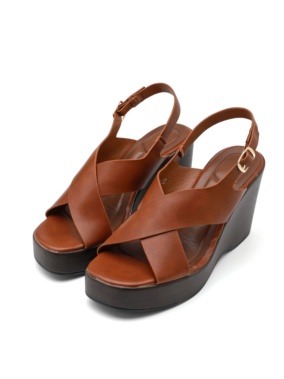 Sandali con Zeppa - 3069 Camel