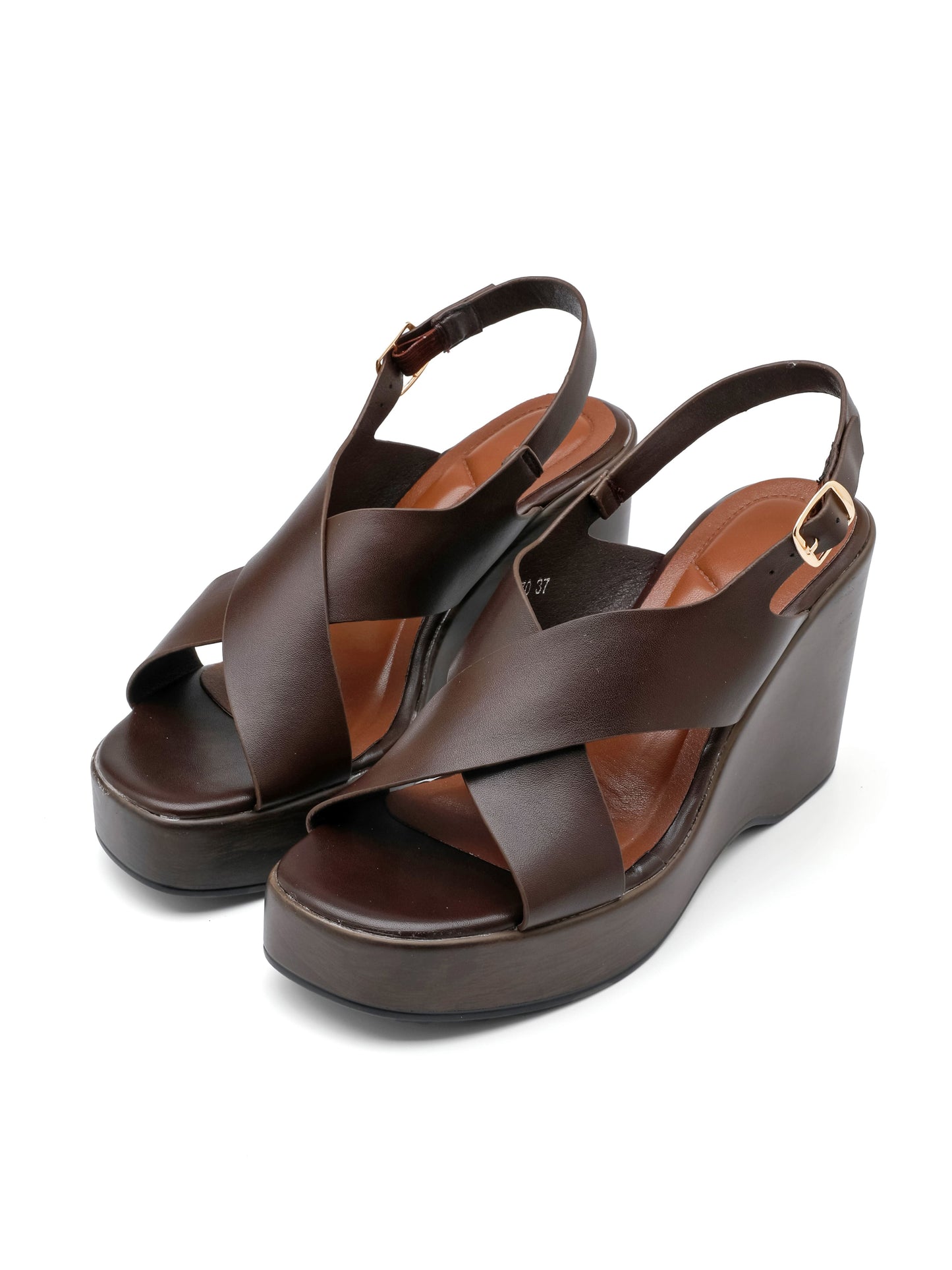 Sandali con Zeppa - 3069 Marrone