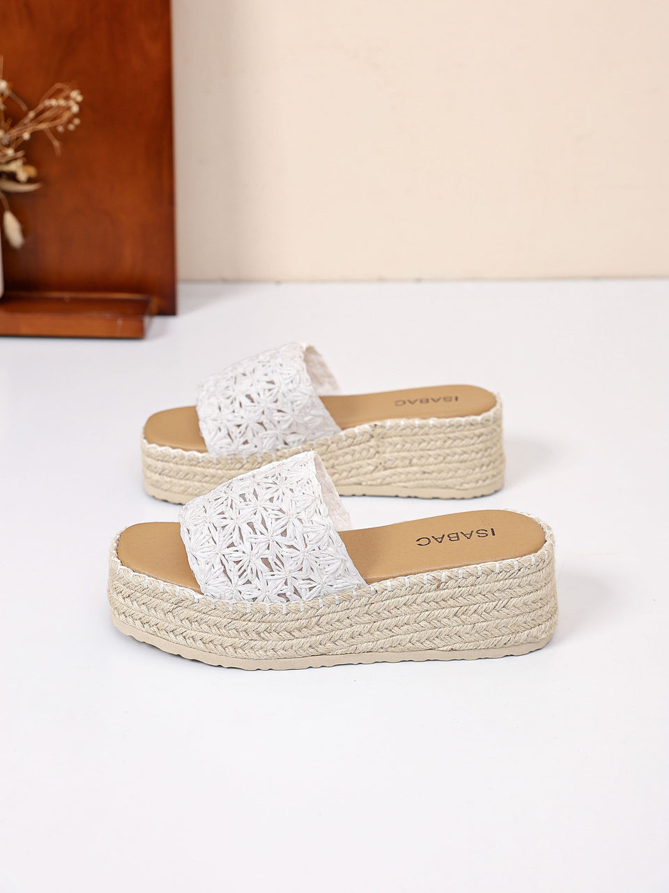 Ciabatte con Zeppa - 3541 Bianco