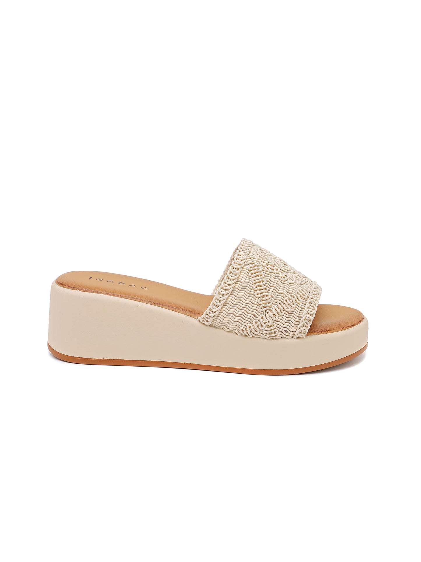 Sandalo Platform: sandalo con fascetta intrecciata con zeppa.