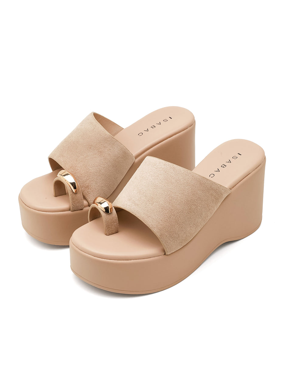Sandali con Zeppa - 3558 Beige