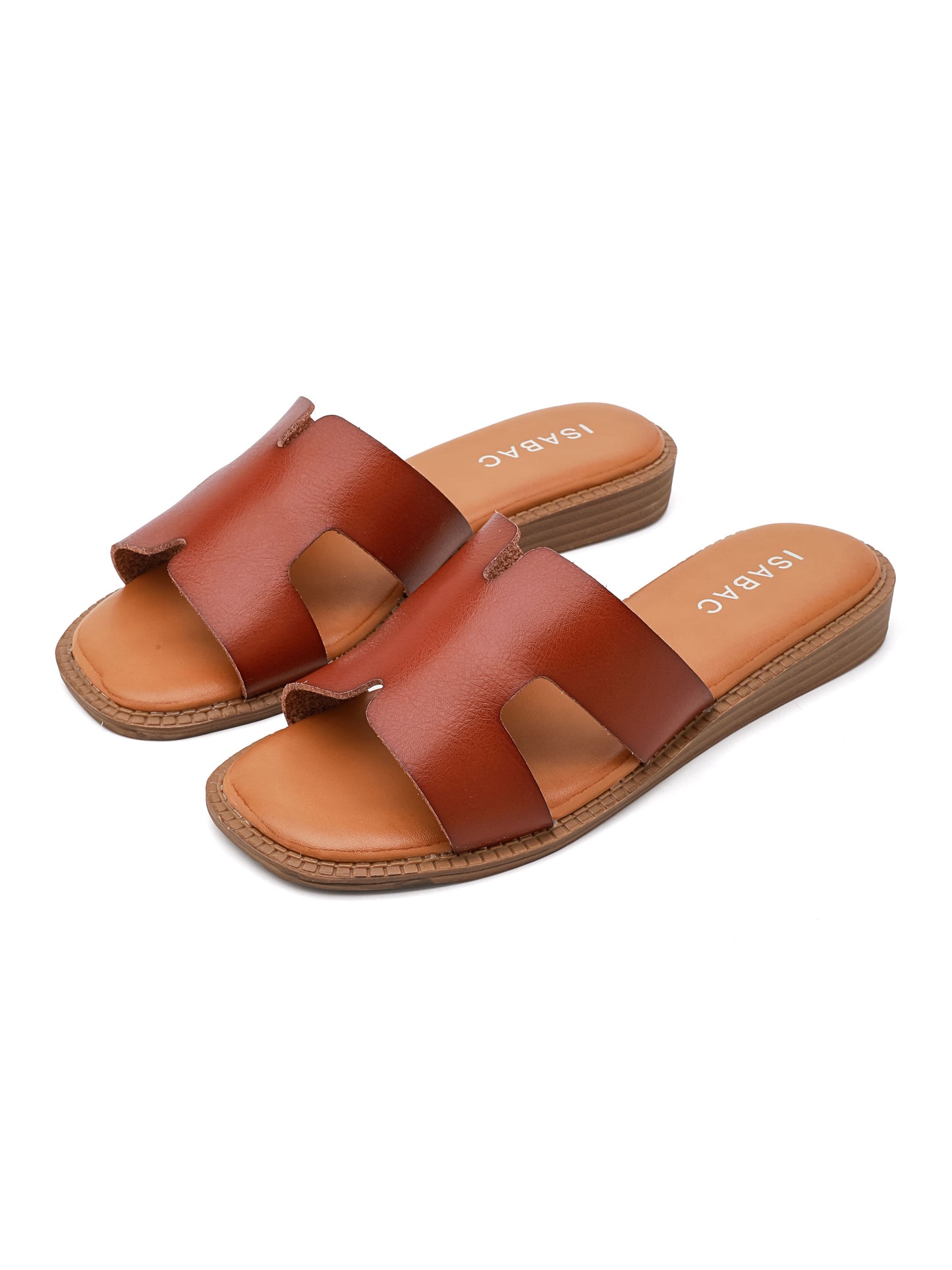 Sandali ISABAC in ecopelle, modello slide con punta aperta e tacco basso.

Dettagli prodotto
• Made in China
• Materiali: Vegano (Materiali sintetici)