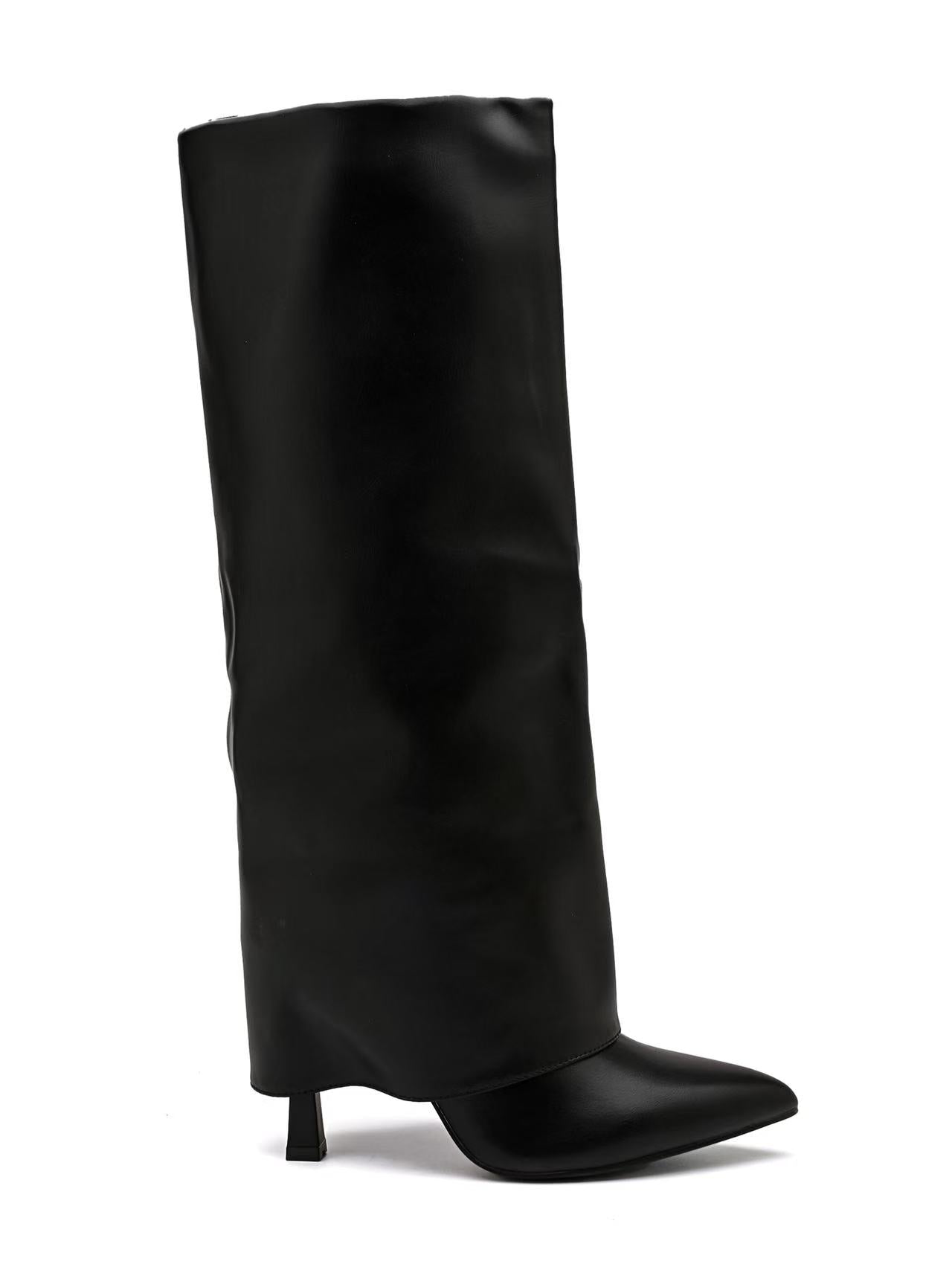 Stivale alto a tubo ecopelle, punta affusolata e tacco basso e stretto.

Dettagli prodotto
• Made in China
• Materiali: Vegano (Materiali sintetici)