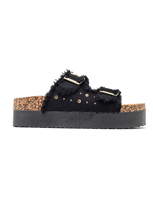 Ciabatte con Zeppa - 7086 Nero