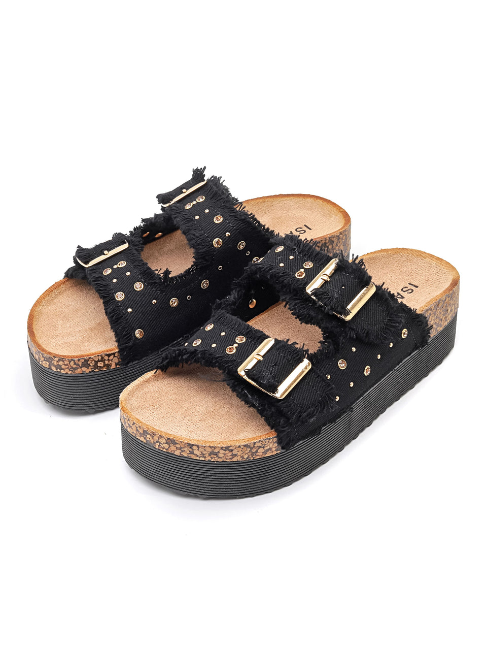 Ciabatte con Zeppa - 7086 Nero